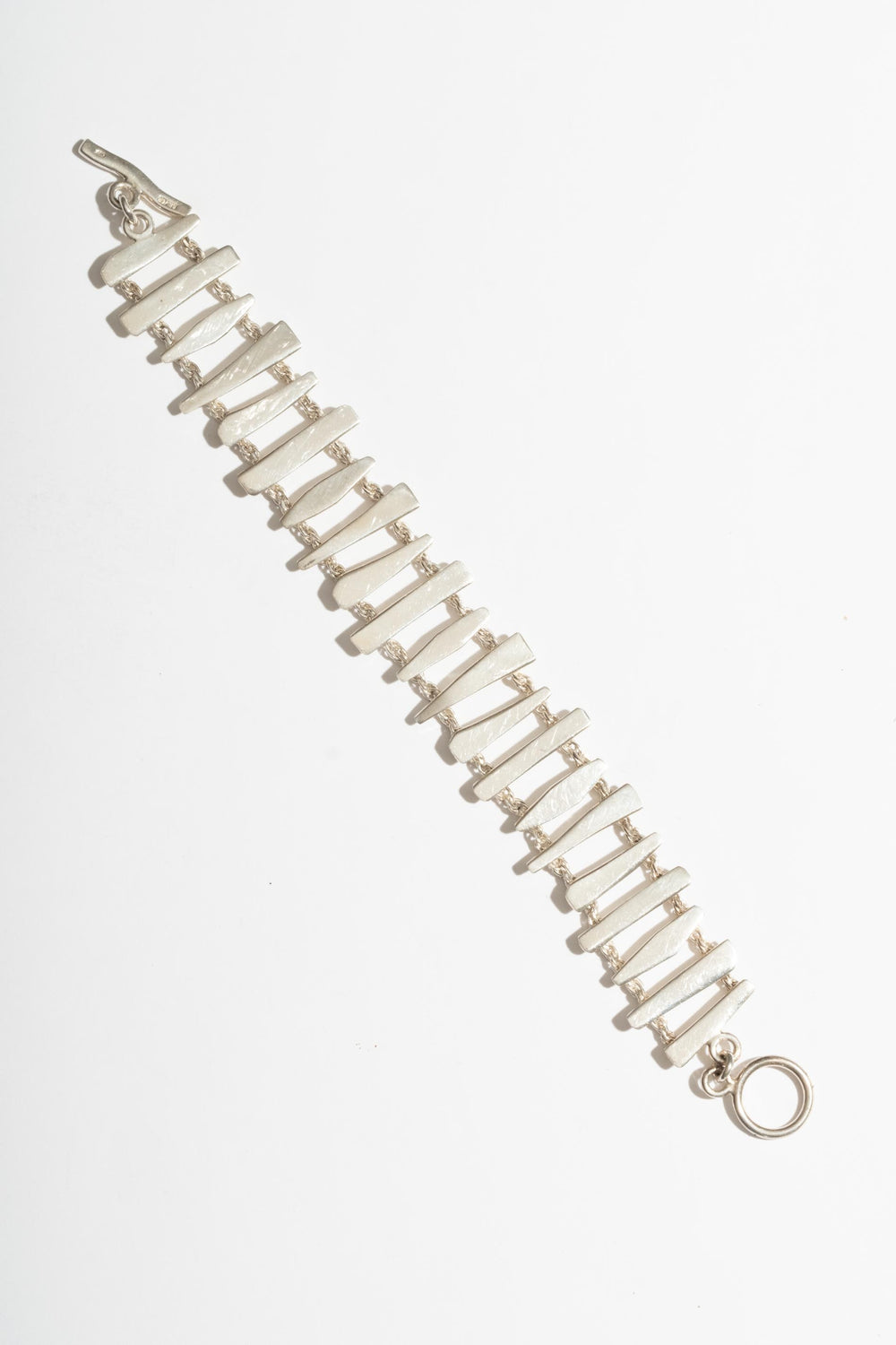 Sterling Modernist Abstract Bar Bracelet