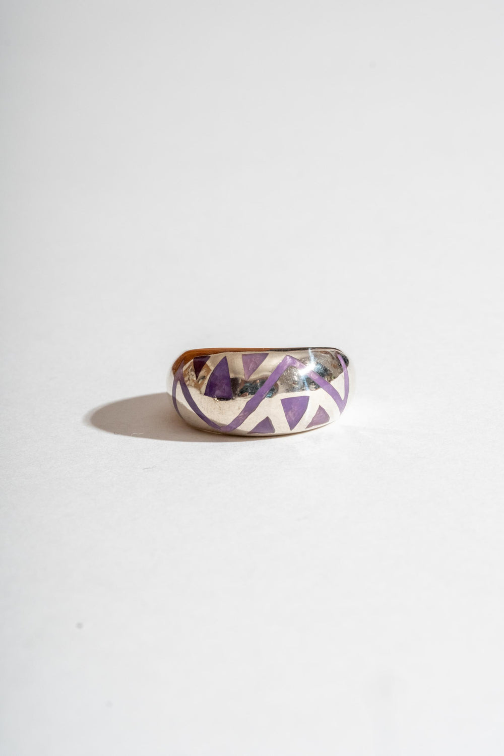 Sterling Purple Jade Inlay Ring