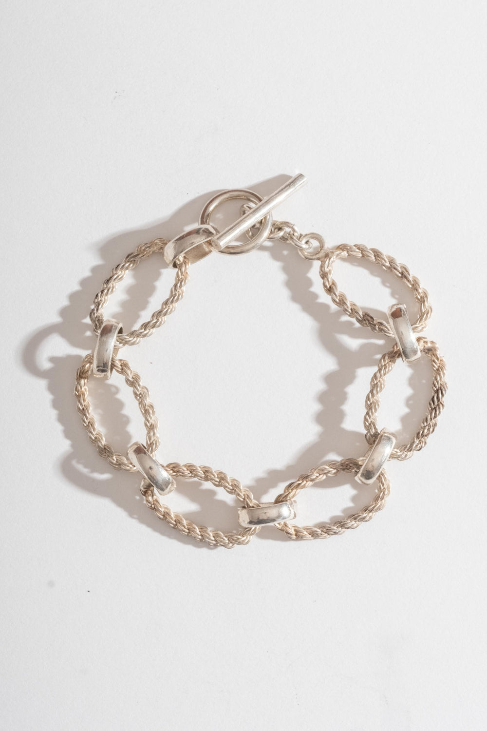 Sterling Rope Link Chain Bracelet