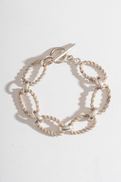 Sterling Rope Link Chain Bracelet