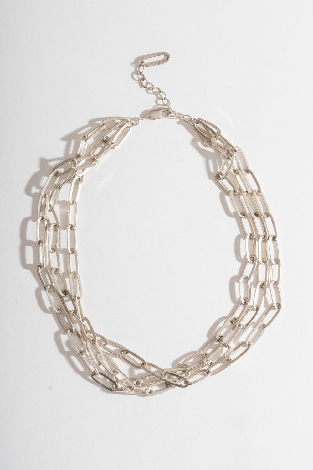 Sterling Triple Oval Link Chain Necklace