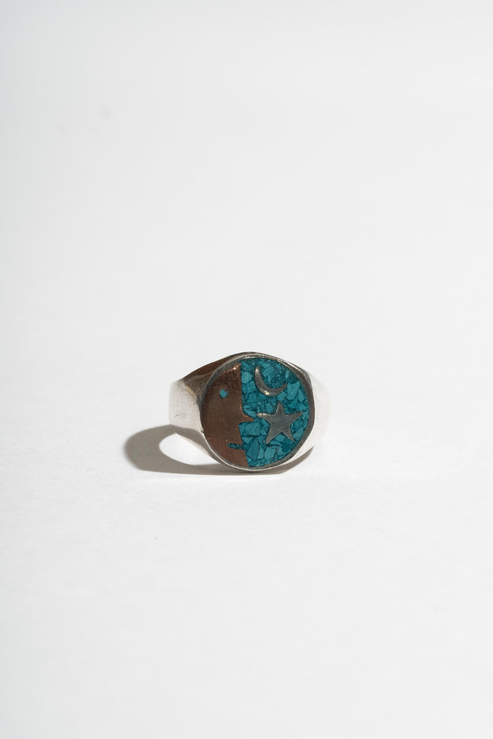 Sterling Turquoise Inlay Face Ring