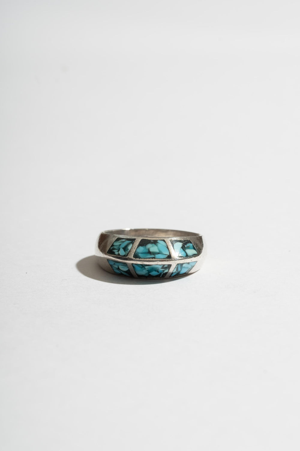 Sterling Turquoise Inlay Knife Edge Band
