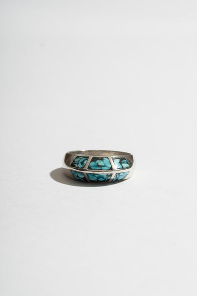 Sterling Turquoise Inlay Knife Edge Band