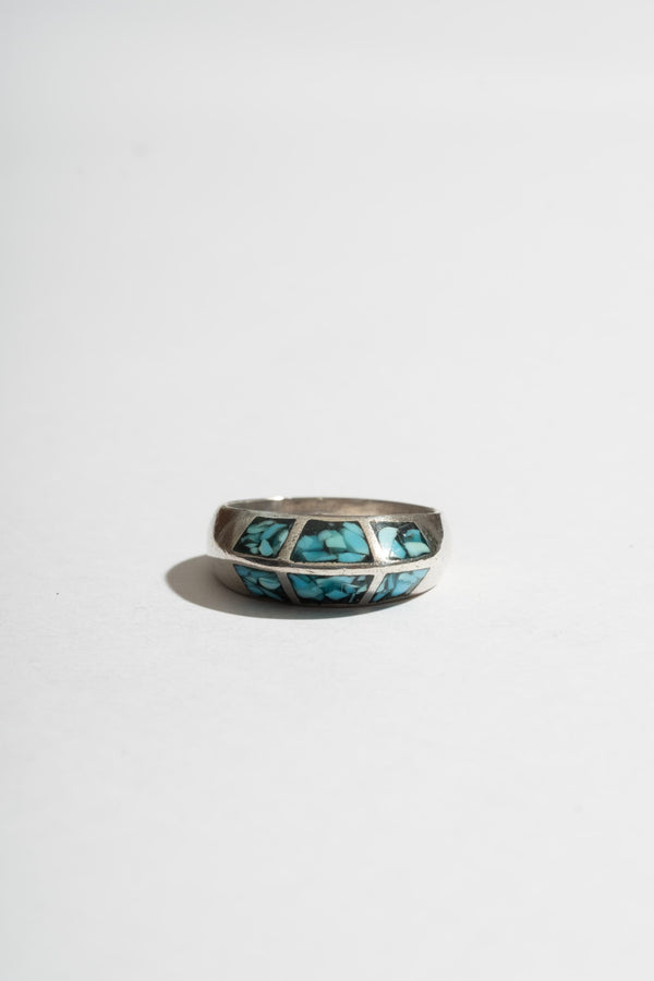 Sterling Turquoise Inlay Knife Edge Band