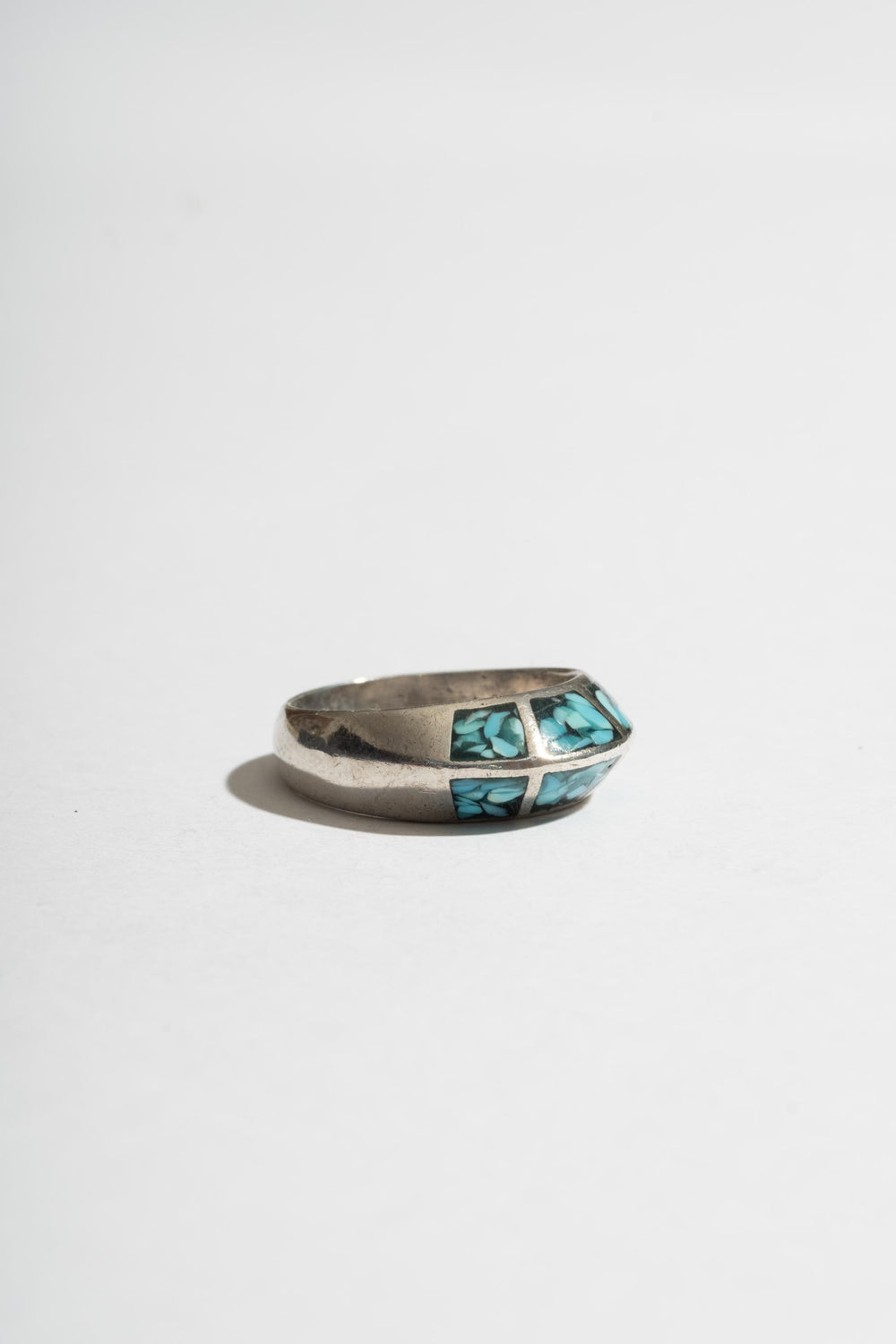 Sterling Turquoise Inlay Knife Edge Band