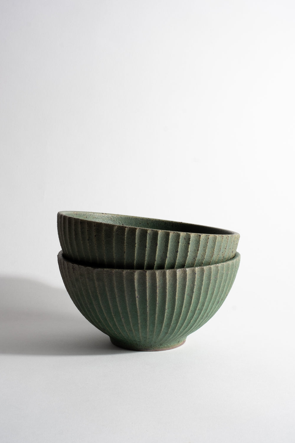 Green Fluted Eating Bowls