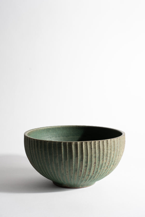 Green Fluted Bowl