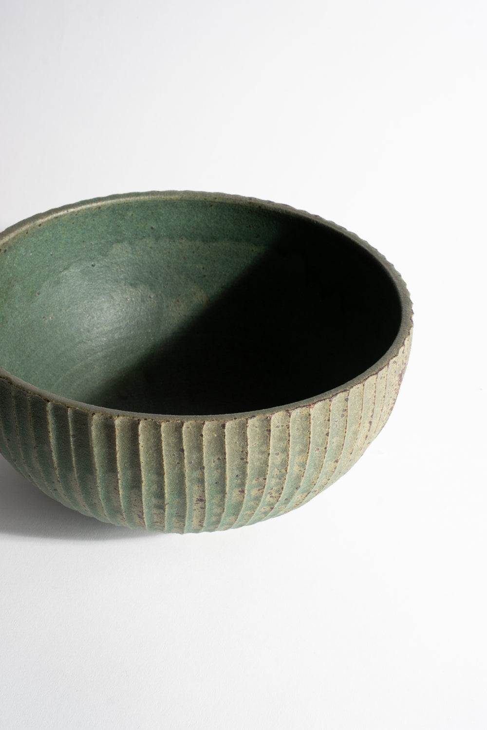 Green Fluted Bowl