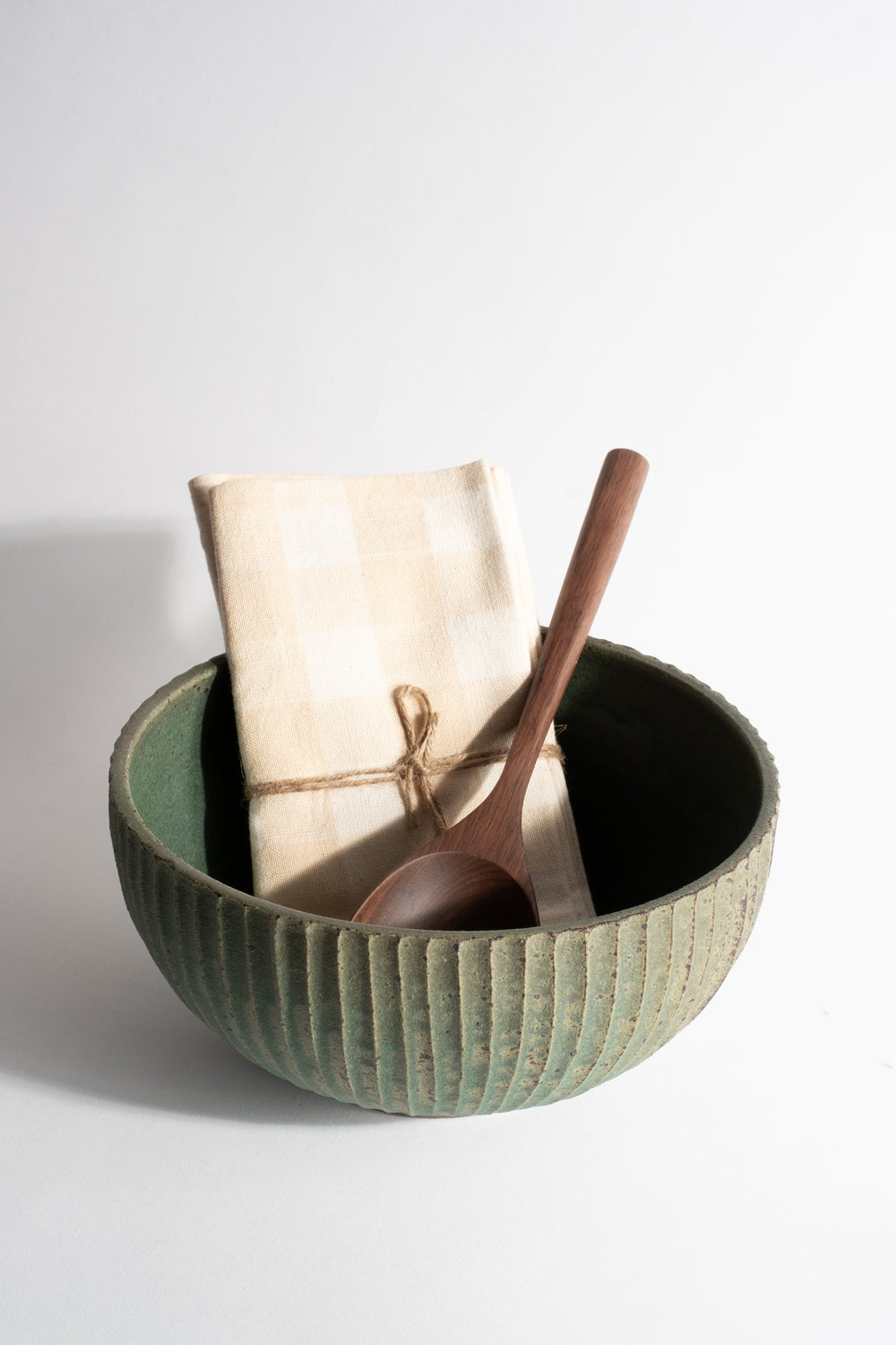 Green Fluted Bowl