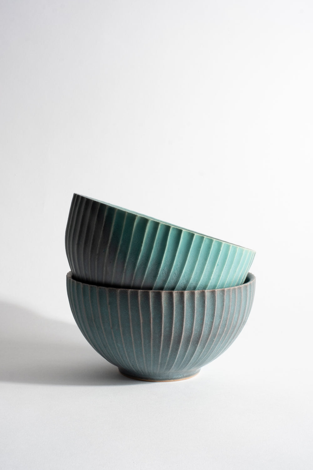 Turquoise Fluted Eating Bowls