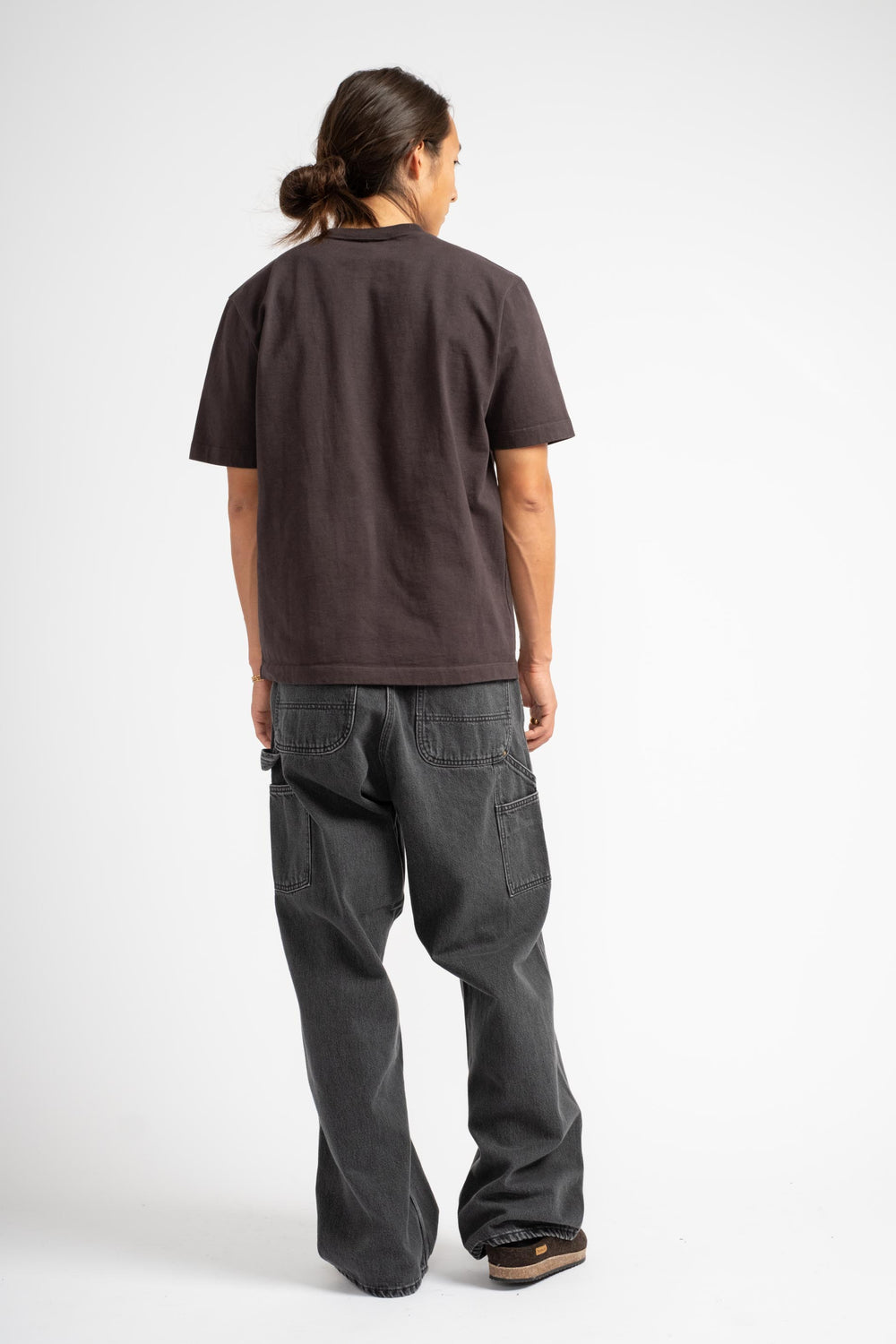 Dad's Fit Painted Pant in Black Denim Stone