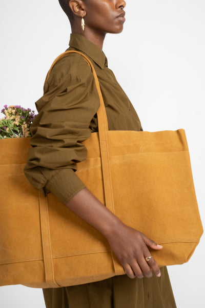 Amiacalva Large 6-Pocket Tote in Mustard