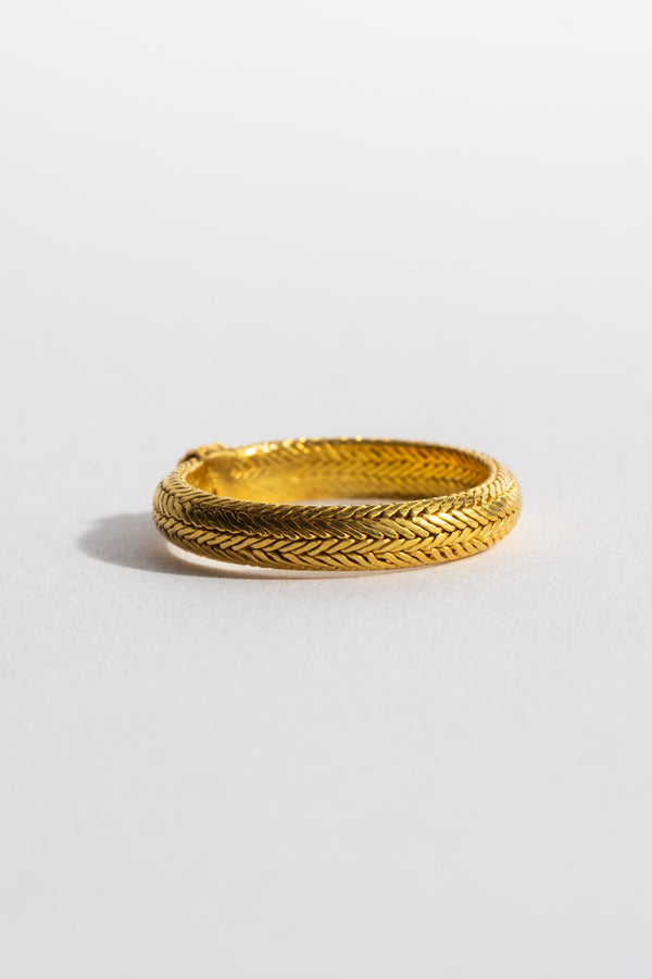 22K Yellow Gold Indian Round Woven Ring