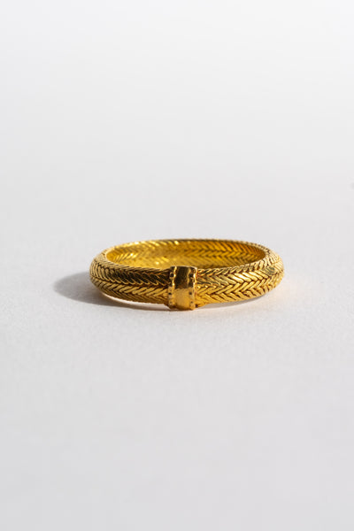 22K Yellow Gold Indian Round Woven Ring