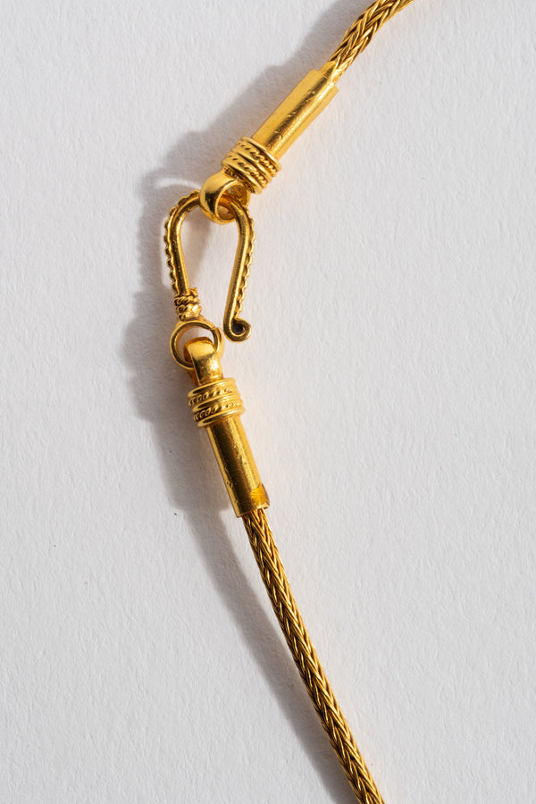 22K Yellow Gold Indian Woven Chain Clasp