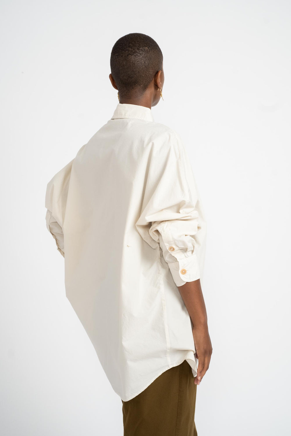 Reliquary The Big Shirt in White Cotton Poplin on Model Back