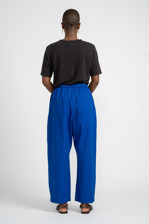 Reliquary The Elastic Pant in Yves Klein Blue on Model Back