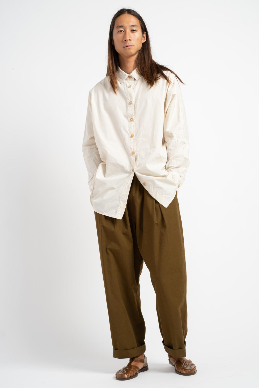 The Oversized Shirt in White Cotton Poplin