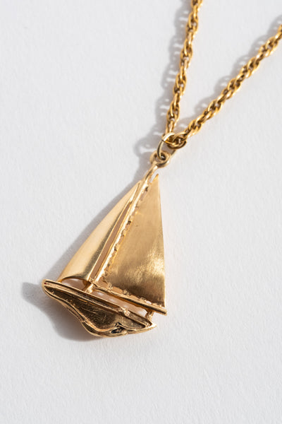 14K Sailboat Pendant