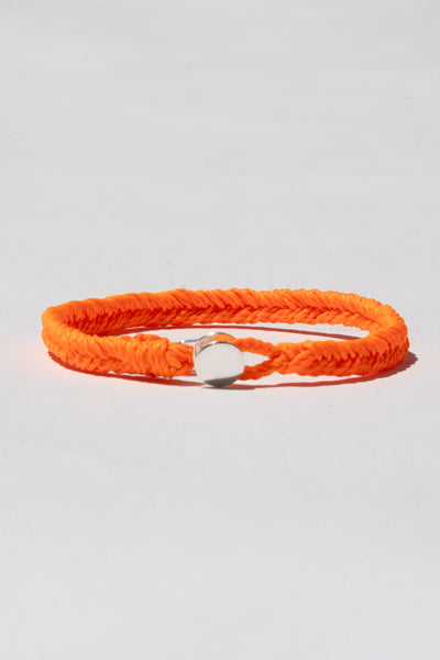 Classic Fishtail Button Bracelet in Neon Orange