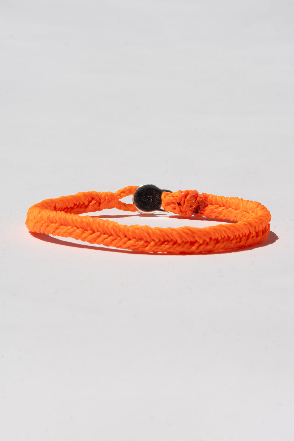 Classic Fishtail Button Bracelet in Neon Orange