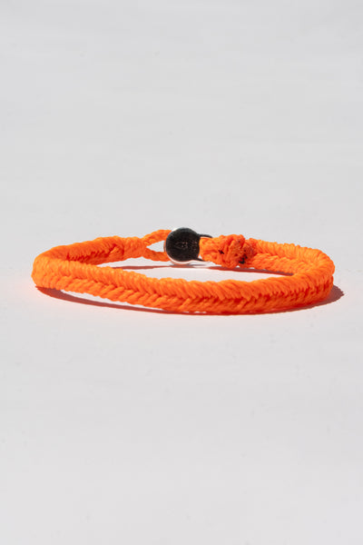 Classic Fishtail Button Bracelet in Neon Orange
