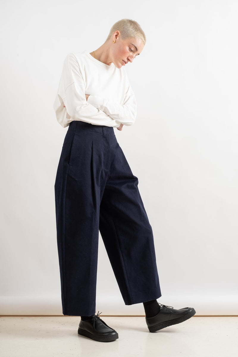 Studio Nicholson | DORDONI VOLUME PANT IN DARK NAVY – RELIQUARY