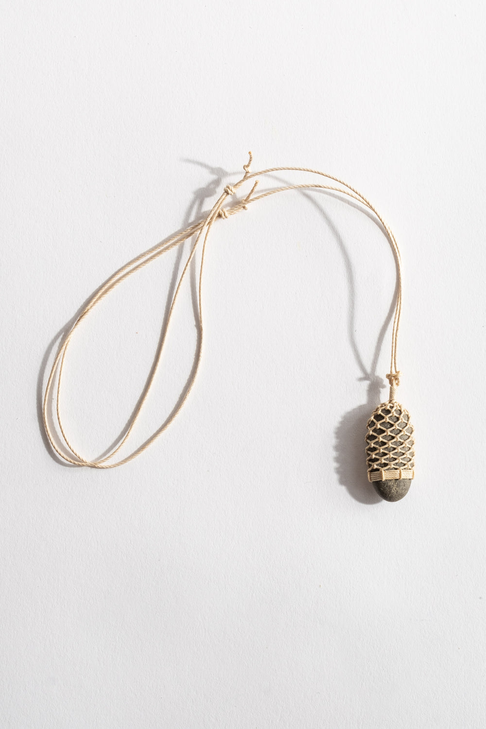 Stone + Linen Pendant No. 12