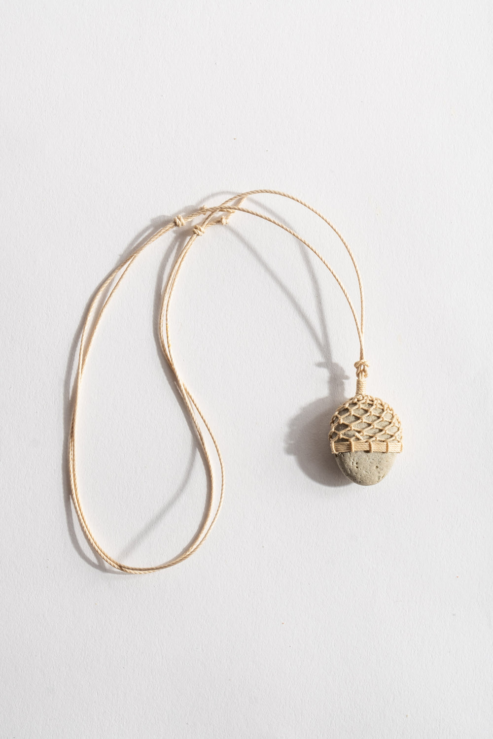 Stone + Linen Pendant No. 8