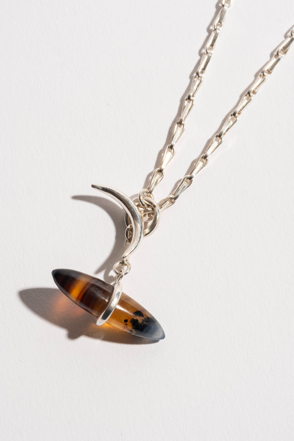 Sterling + Agate Large Stone Toggle Necklace