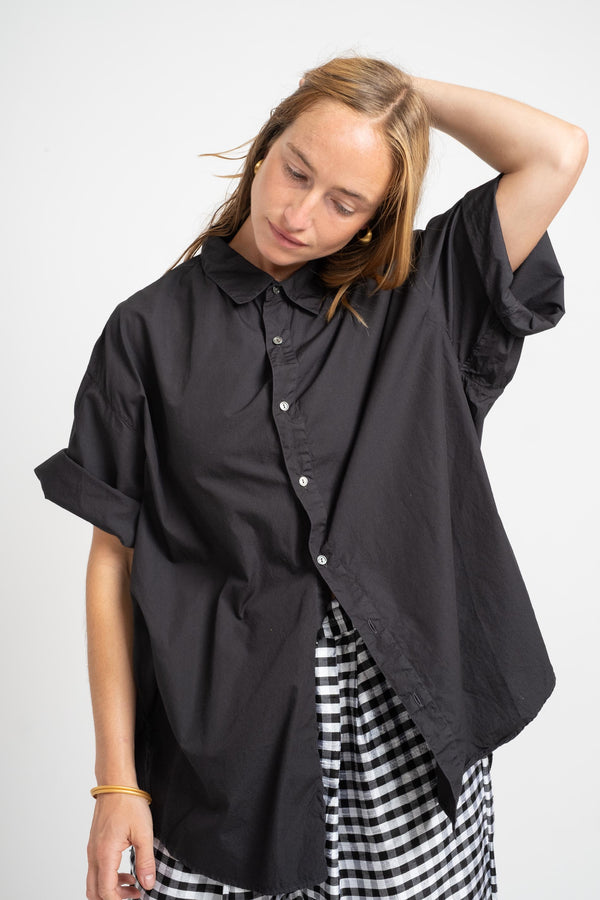 Half Sleeve Big Shirt In Charcoal