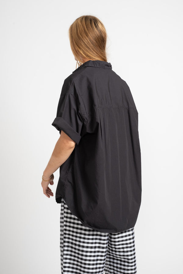 Half Sleeve Big Shirt In Charcoal