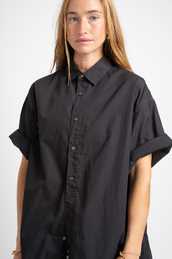 Half Sleeve Big Shirt In Charcoal