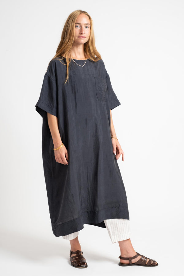 Silk Dress in Charcoal