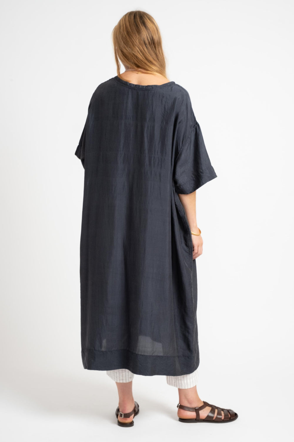 Silk Dress in Charcoal