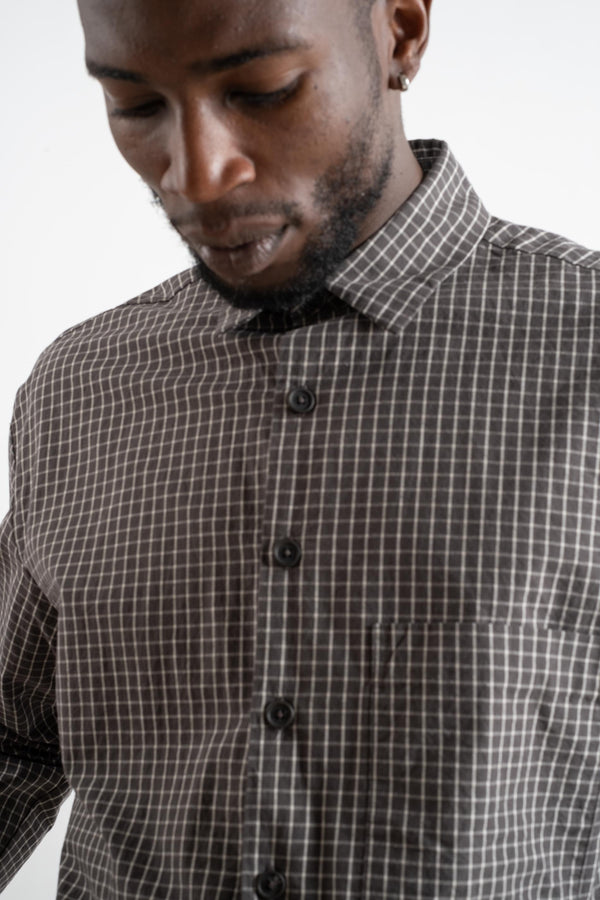 Big Shirt Two In Cotton Grid Cloth