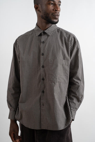 Big Shirt Two In Cotton Grid Cloth