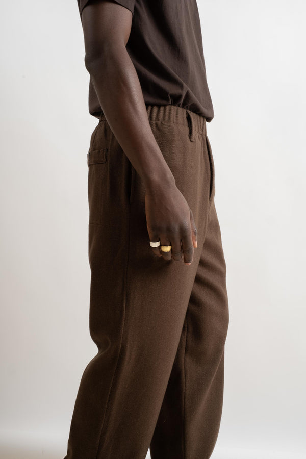 Elastic Pant In Wool/Cotton Twill