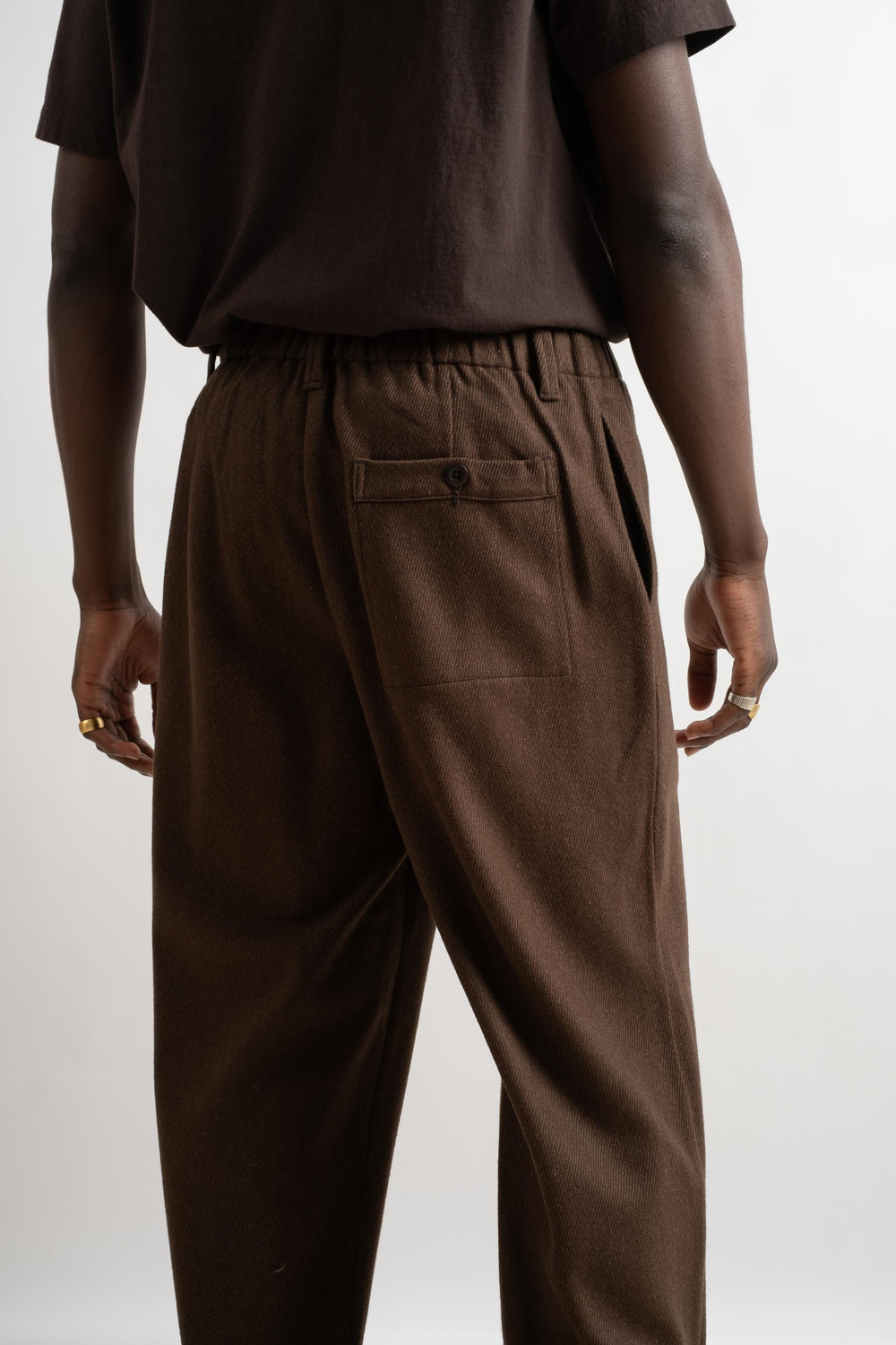 Elastic Pant In Wool/Cotton Twill