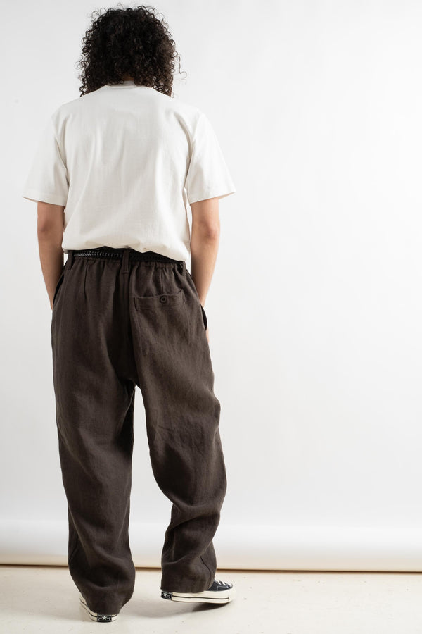 Elastic Pant In Anthracite Butcher Linen