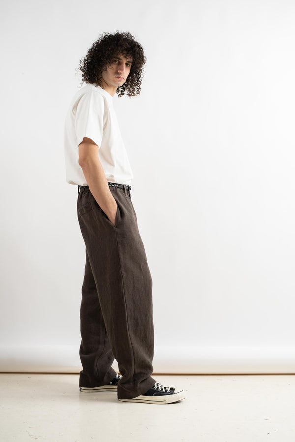Elastic Pant In Anthracite Butcher Linen