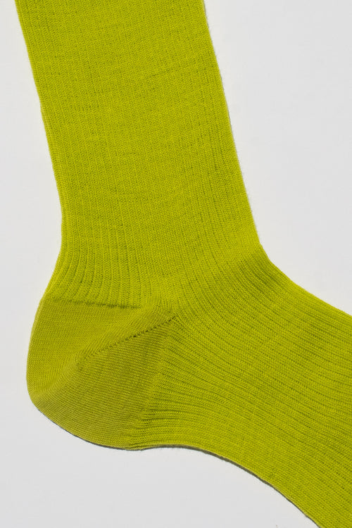 RIBBED SOCK IN LIME GREEN