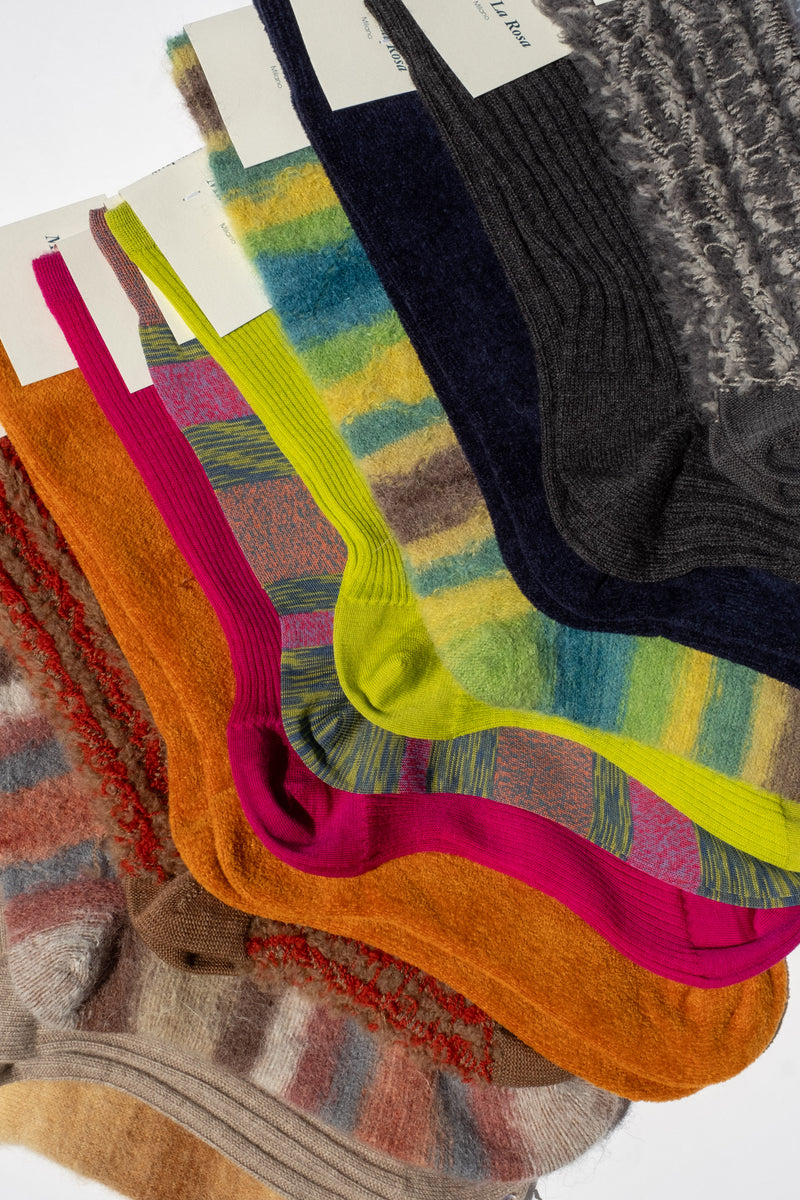 MOHAIR MULTICOLOR SOCK IN NATURAL