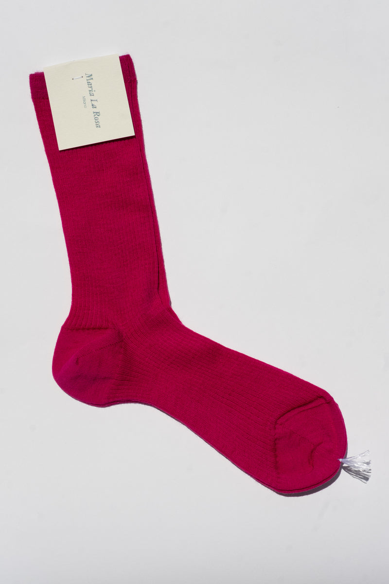 RIBBED SOCK IN HOT PINK