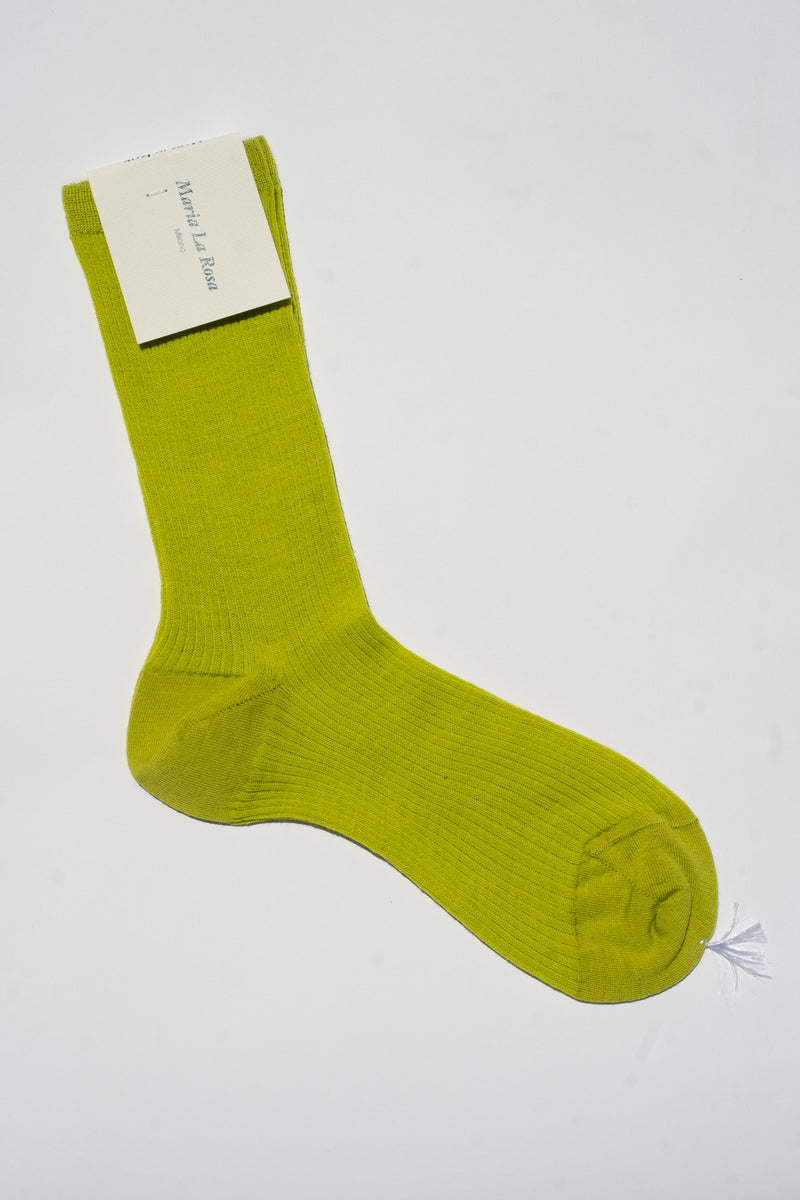 RIBBED SOCK IN LIME GREEN