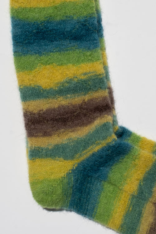 MOHAIR MULTICOLOR SOCK IN LIME