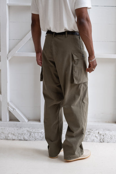 orSlow, TWO TUCK WIDE TROUSERS KHAKI
