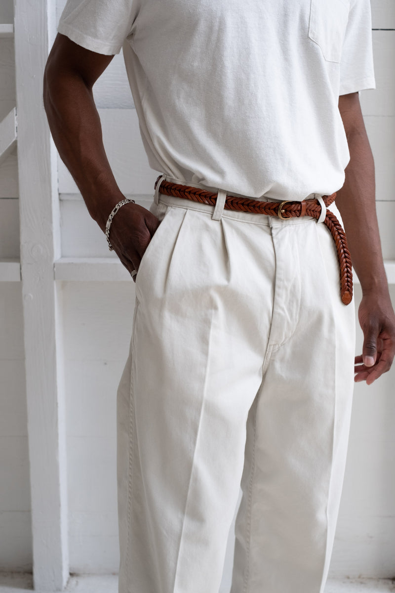 orSlow | TWO TUCK WIDE TROUSER IN IVORY – RELIQUARY