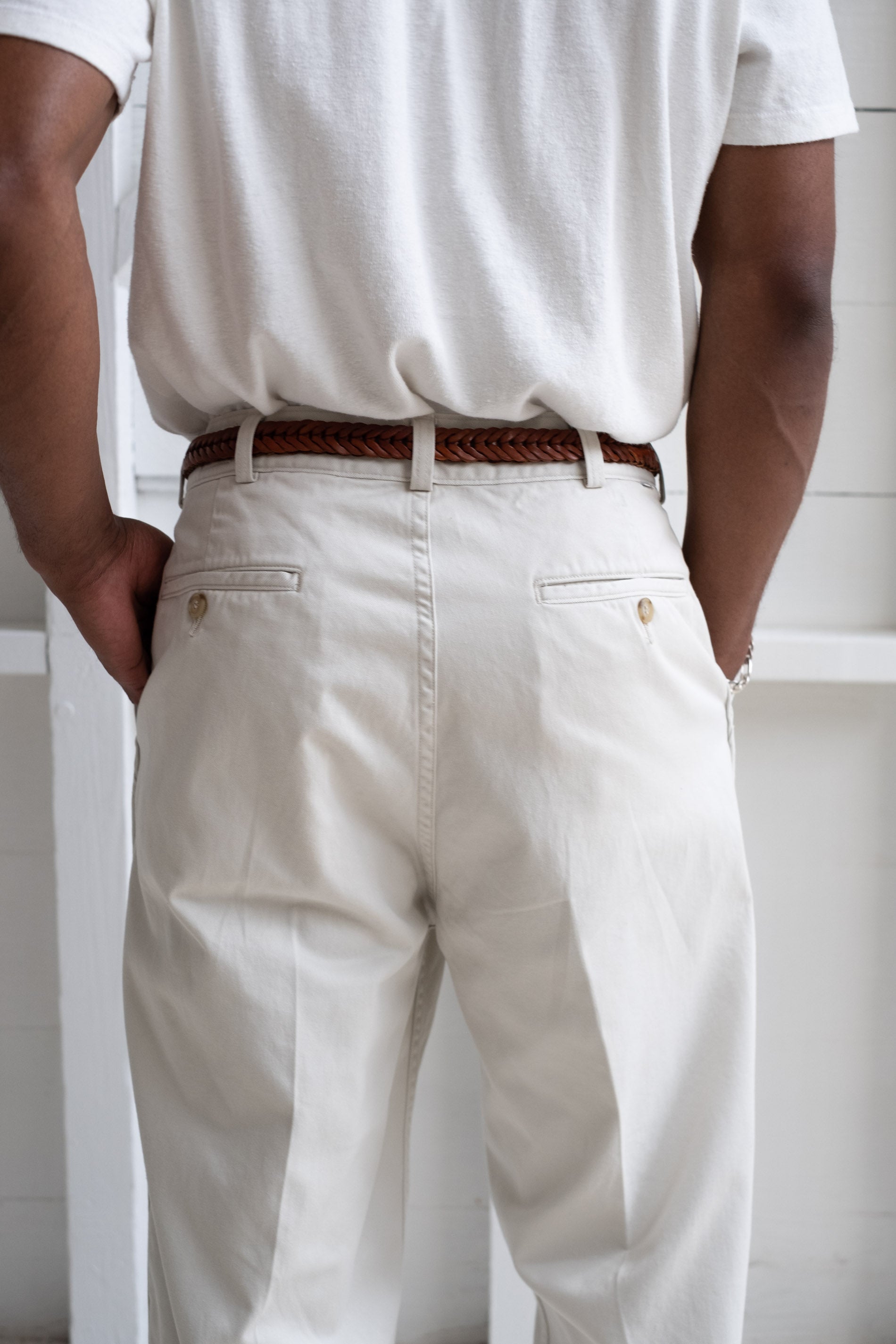 orSlow | TWO TUCK WIDE TROUSER IN IVORY – RELIQUARY